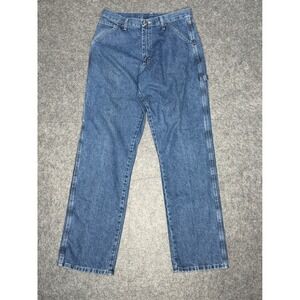 Wrangler Authentics Mens‎ Carpenter Jeans 32x34 Blue Denim 94LSWDV Hammer Loop